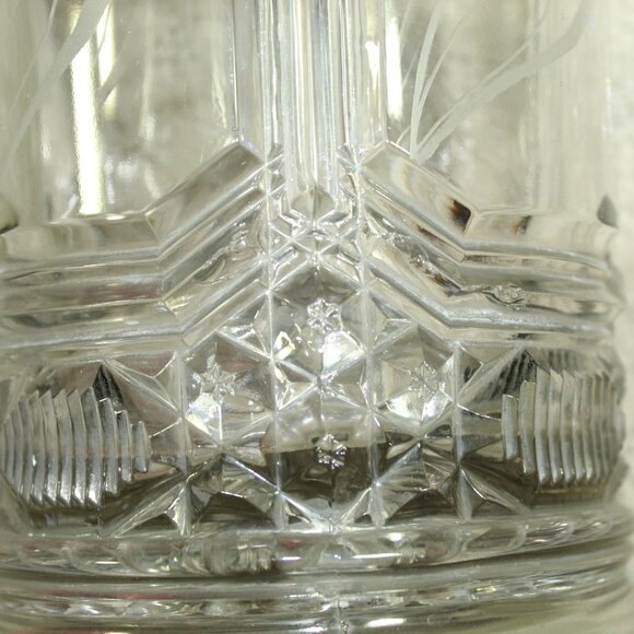 STUNNING! Vintage Floral Uranium Green Glow Depression Glass  11" Pitcher - Picture 11 of 11